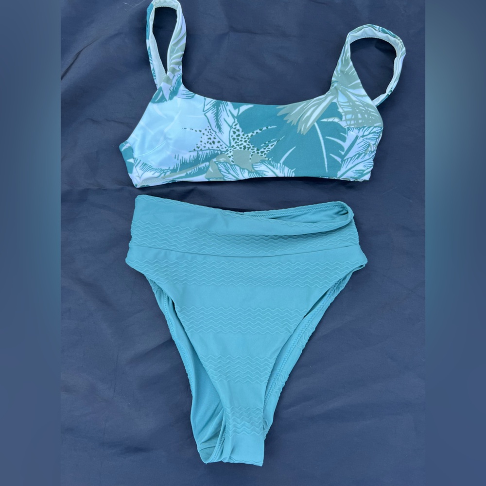 Aerie Blue and Green Bikini Set Sleek Modern Design